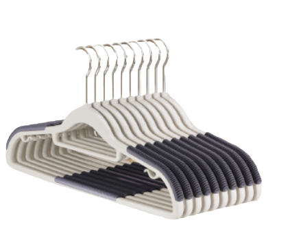 ABS無痕防滑衣架（10入）藍色